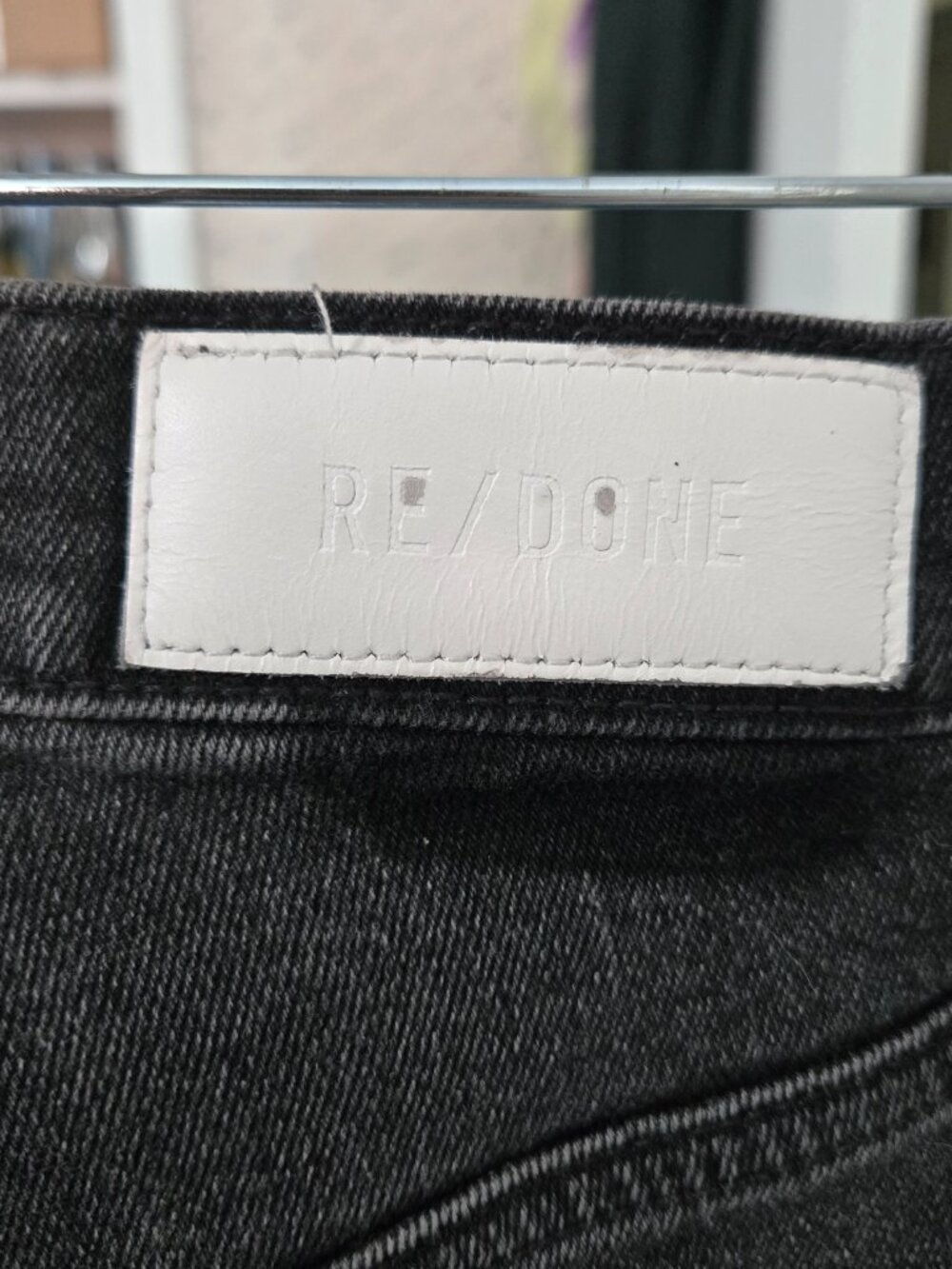 70s Ultra High Rise Stovepipe Re/Done Jeans - Black 24 - Picture 7 of 8